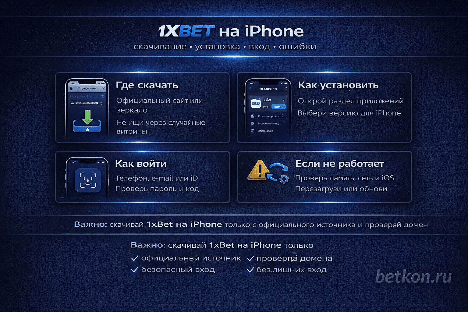 1xBet на iPhone: скачивание, установка, вход и частые ошибки