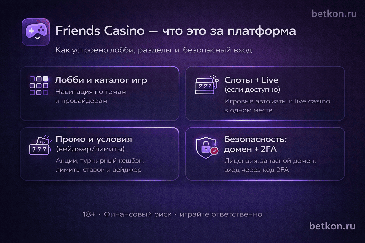 Friends Casino — что это за платформа: разделы, лобби и безопасность
